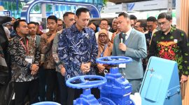 Menko Agus Harimurti Yudhoyono memberikan keterangan kepada awak media usai Opening Ceremony rangkaian Indo Water 2026 Expo & Forum, Indo Waste & Recycling, Indo Renergy & Electric, Indo Security, Indo Firex, dan IISMEX 2026 di JIExpo Kemayoran, Jakarta, Selasa (11/8/2026)
